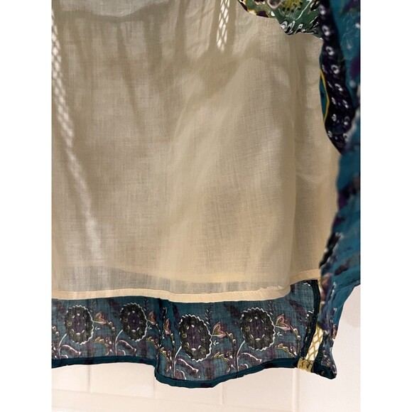 Sundance Women’s Sz S Blue Floral Pullover Tunic Resort Boho Puff Sleeves NEW d - Picture 5 of 11